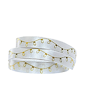 Лента атласная «Лампочки», 15 мм*23 м, золото/белый