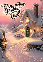 Открытка 70х100 мм Волшебного нового года Дом