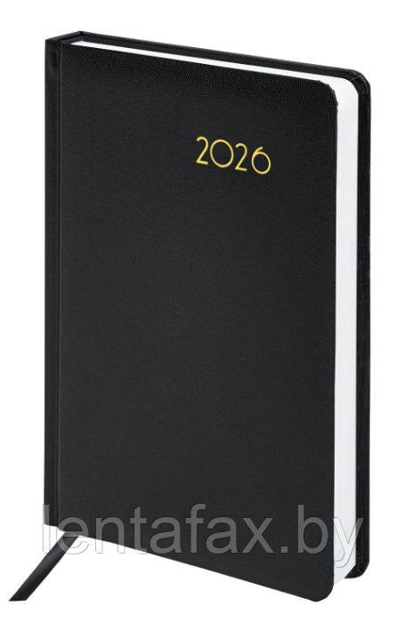 Ежедневник датированный 2026, А5, 138x213 мм, BRAUBERG "Select", балакрон, черный. Цена указана без учета НДС