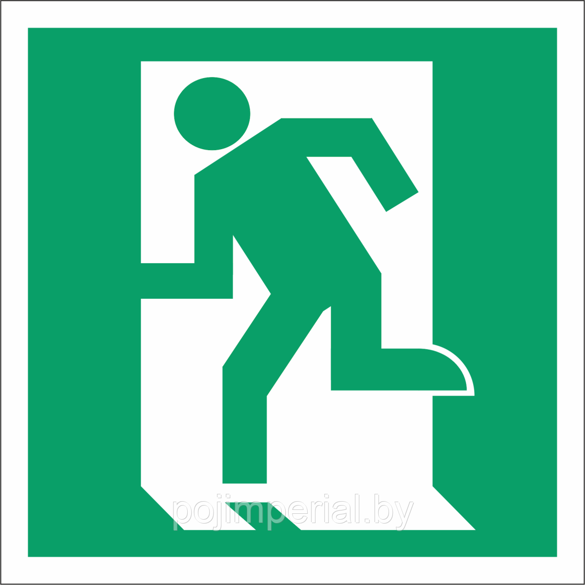 Наклейка Выход здесь (левосторонний) 150х150 мм