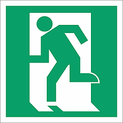 Наклейка Выход здесь (левосторонний) 150х150 мм