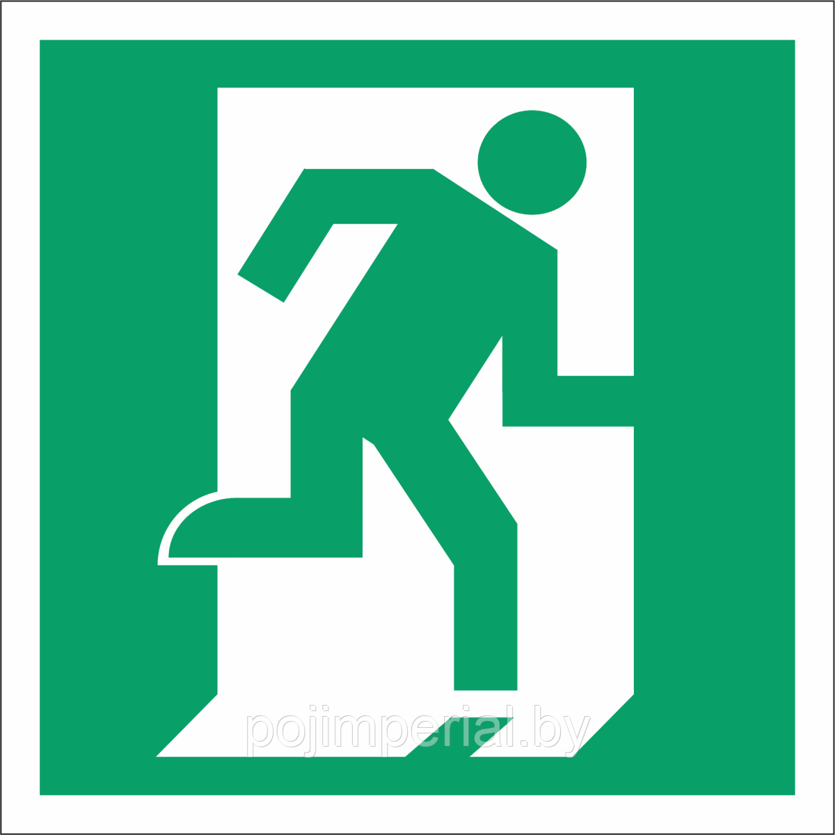 Наклейка Выход здесь (правосторонний) 150х150 мм