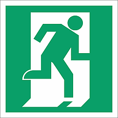 Наклейка Выход здесь (правосторонний) 150х150 мм