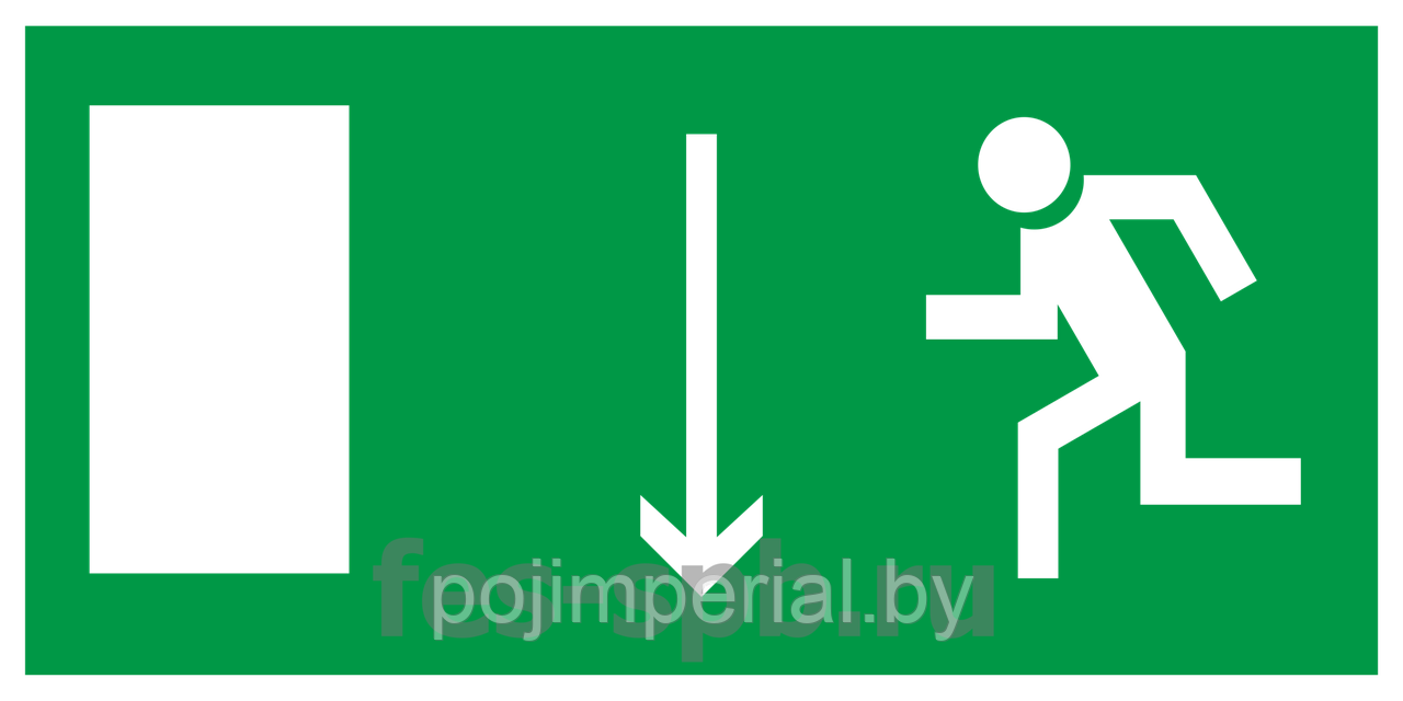 Наклейка Указатель двери эвакуационного выхода (левосторонний) 300х150 мм