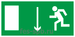 Наклейка Указатель двери эвакуационного выхода (левосторонний) 300х150 мм