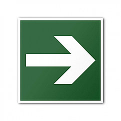 Наклейка Направляющая стрелка (направление эвакуации) 150х150 мм