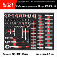 Набор инструментов, ложемент, 80 предметов, Top Avto BIG81