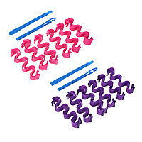 Бигуди-волны с крючком для укладки волос ЮНИLOOK, 25х3см, пластик, нейлон, 12шт, 2 цвета, ACS-70