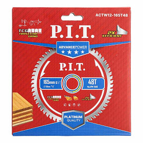 Диск пильный по дереву P.I.T. ADVANCE 165x20x1,4 мм, 48T Carbide, зуб TCG 15°