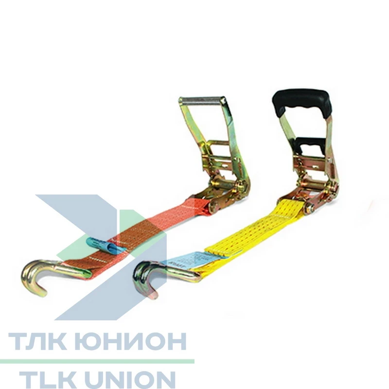 Натяжитель храповой стандартный с лентой и двойным крюком, LC 2500 daN, 50мм, 0,5м, РОМЕК 50.25.001.0.500