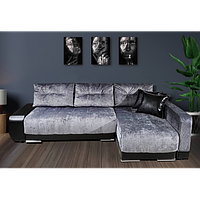 Диван-кровать Олимп-3 угловой, серый, левый угол