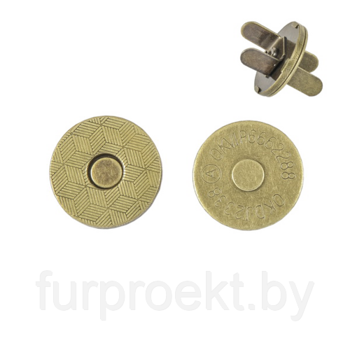 Магн,кнопка №12 18мм плоская антик роллинг L