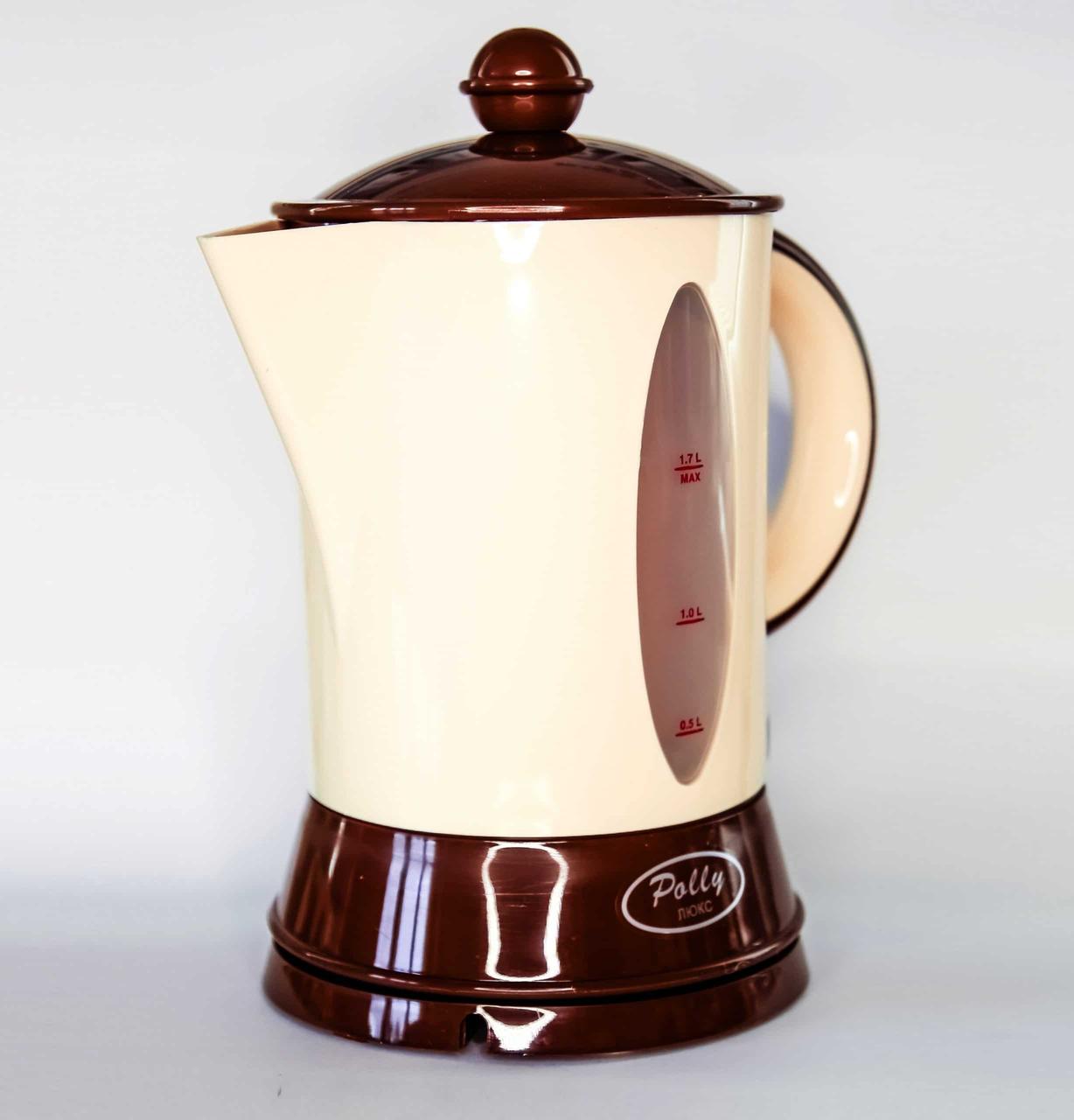 Эл.чайник Polly-люкс емк.1.7л диск беж.кор.