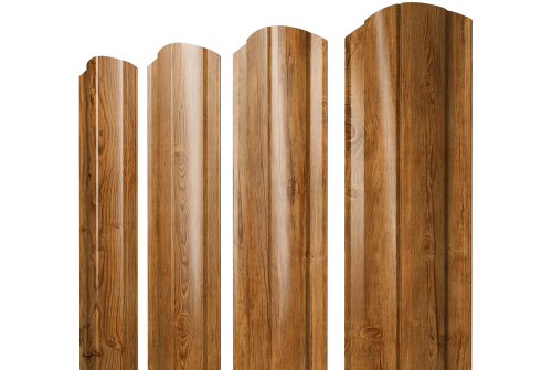 Штакетник Круглый фигурный  под дерево односторонний 128 мм.