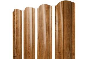 Штакетник Круглый фигурный под дерево односторонний 128 мм., фото 2