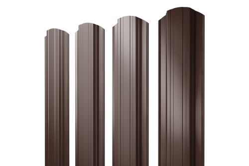 Штакетник Прямоугольный фигурный  глянец односторонний 118 мм.