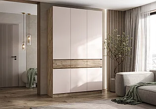 Шкаф Роджина 3-х створчатый - Дуб Крафт серый / Кашемир (МИФ)