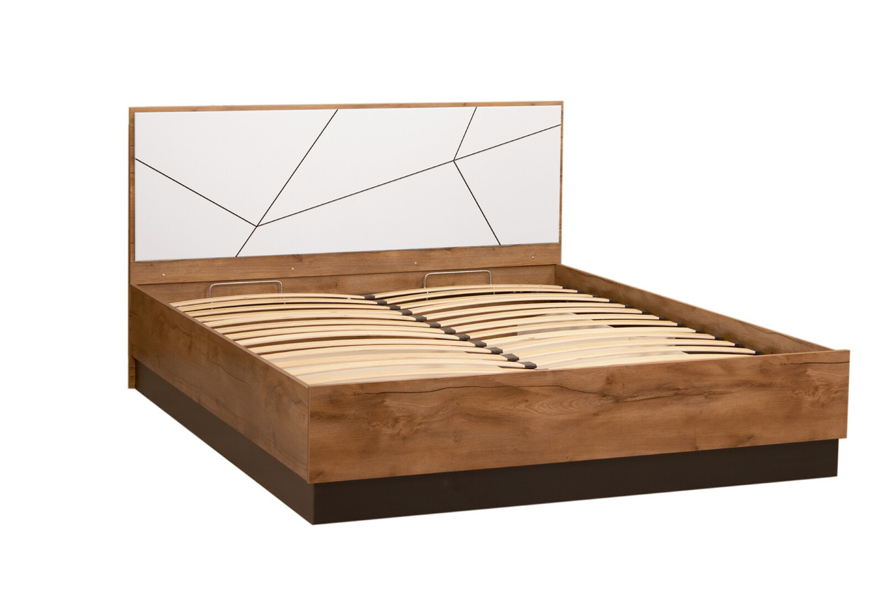 Кровать 54.15 Гамма 160х200 с подъем. мех. (таксония/черный/белый)