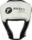 Боксерский шлем RuscoSport Pro С усилением (L, черный/белый), фото 3