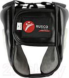 Боксерский шлем RuscoSport Pro С усилением (L, черный/белый), фото 4