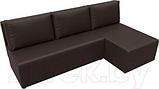 Диван угловой Лига Диванов Поло правый (экокожа коричневый), фото 6