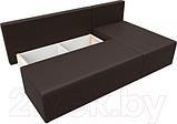 Диван угловой Лига Диванов Поло правый (экокожа коричневый), фото 7