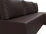 Диван угловой Лига Диванов Поло правый (экокожа коричневый), фото 9