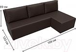 Диван угловой Лига Диванов Поло правый (экокожа коричневый), фото 10