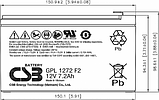 Аккумуляторная батарея CSB GPL 1272 F2 FR (12V/7.2Ah), фото 3
