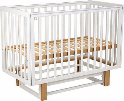 Детская кроватка Polini Kids Simple 341 с маятником / 0003167-26 (белый/дуб кафт золотистый)
