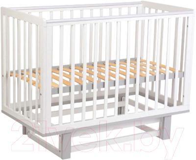 Детская кроватка Polini Kids Simple 340 с маятником / 0003147-04 (белый)