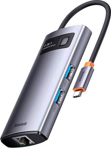 USB-хаб Baseus Metal Gleam 4в1 / WKWG070113 (серый)