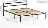 Двуспальная кровать Домаклево Лофт 160x200 (черный), фото 2
