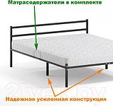 Двуспальная кровать Домаклево Лофт 160x200 (черный), фото 5