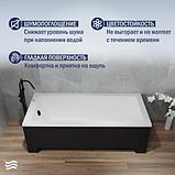 Ванна акриловая Lauter Estelle 150х70 / 21206050 (с ножками, лицевым черным и торцевым экраном), фото 5