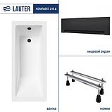 Ванна акриловая Lauter Estelle 150х70 / 21206050 (с ножками и лицевым черным экраном), фото 3