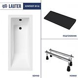 Ванна акриловая Lauter Estelle 150 / 21206050 (с ножками, черным подголовником), фото 3