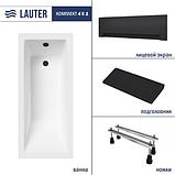 Ванна акриловая Lauter Estelle 150 / 21206050 (с ножками, черным подголовником и черным лиц.экраном), фото 3