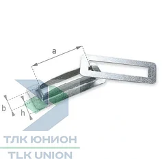 Люверс оцинкованный прямоугольный 38х8 мм, Bozamet 05.38 (100 ед.)