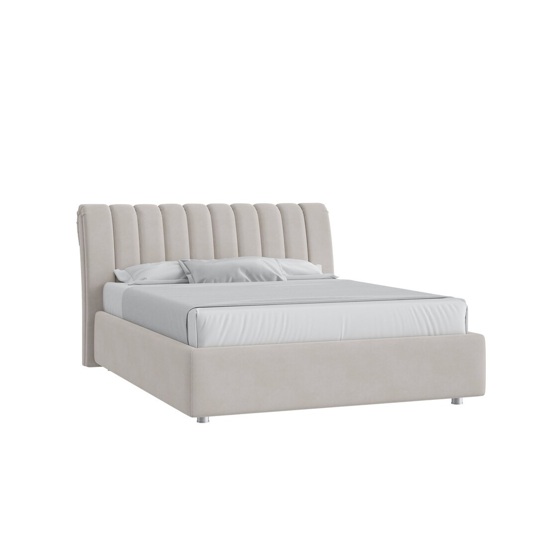 Кровать Верди 160х200 с подъемн. мех. велюр кремовый