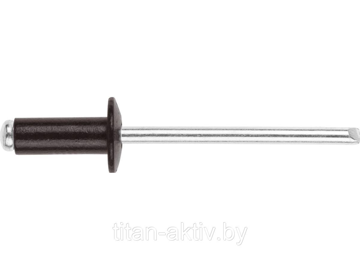Заклепка вытяжная 4.8х12 мм алюминий/сталь, RAL 8019 (10000 шт в коробе) STARFIX