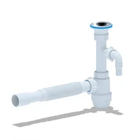 Сифон для умывальника АНИ Юнг , 1 1/4"*40 c отводом для стиральной машины, с гибкой трубой 32*32/40 АНИ Пласт