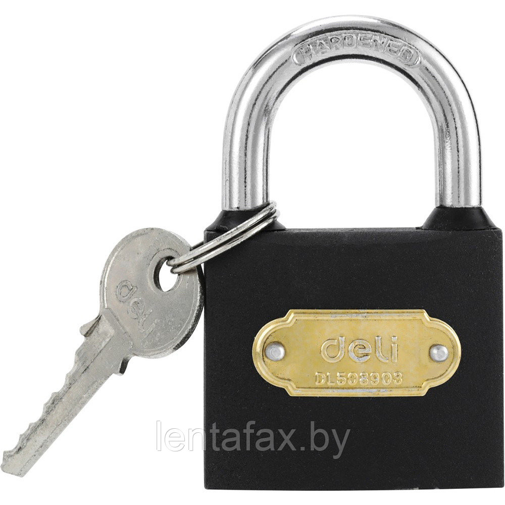 Замок навесной Deli YS EDL508903, 50 мм, автомат, 3 ключа, защита от влаги. Цена указана без учета НДС 20%