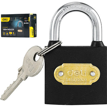 Замок навесной Deli YS EDL508902, 38 мм, автомат, 3 ключа, защита от влаги. Цена указана без учета НДС 20%
