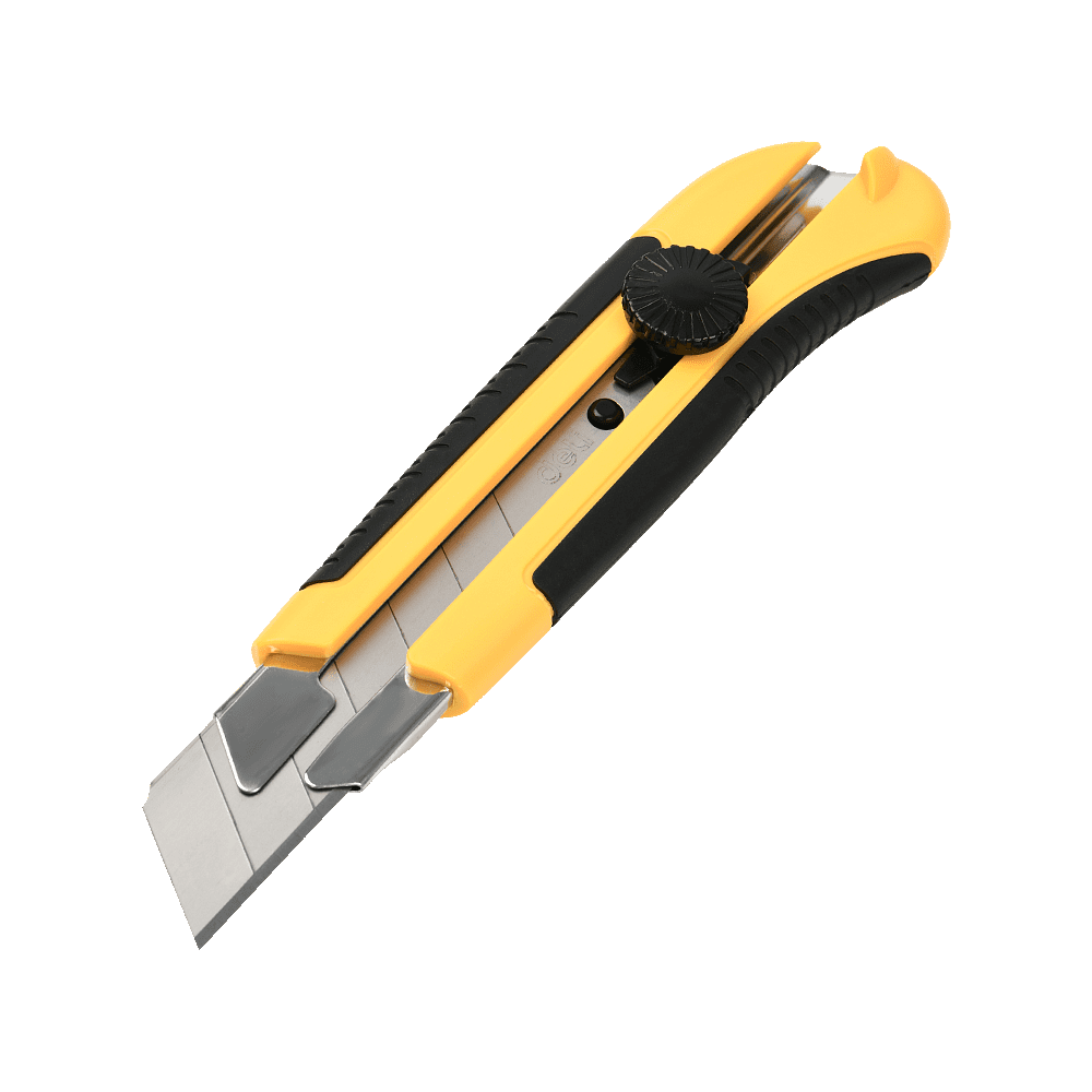 Нож строительный "Deli" 25 мм, желтый. Цена указана без учета НДС 20%