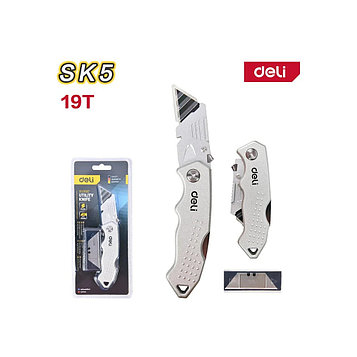 Нож строительный Deli YS EDL008Z, 19 мм, складной, трапеция. Цена указана без учета НДС 20%