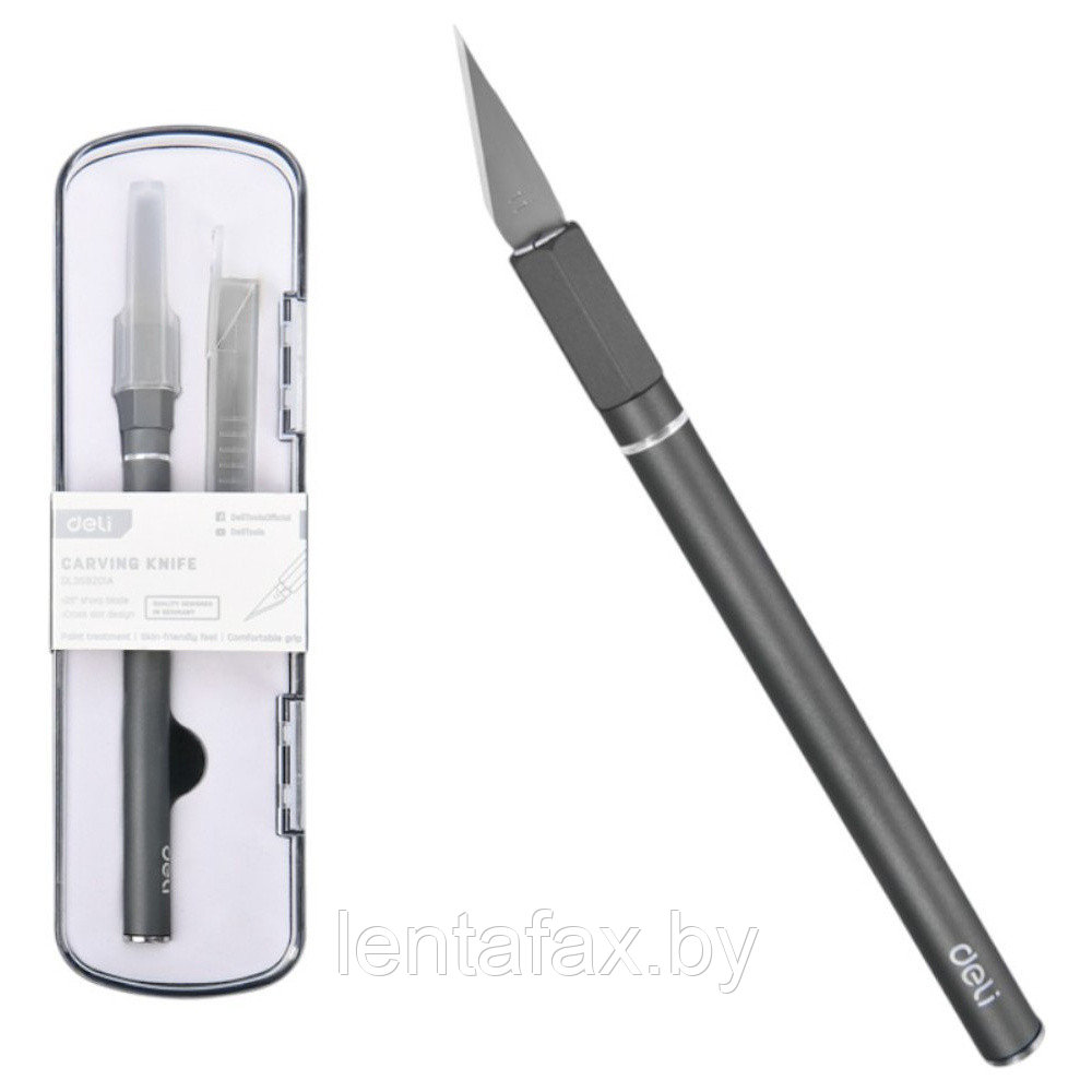 Нож-скальпель Deli YS EDL359201A, макетный, 146x9 мм, лезвия 10 шт. в комплект. Цена указана без учета НДС 20%