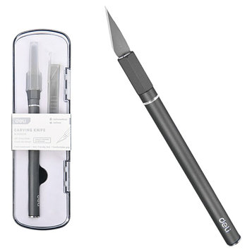 Нож-скальпель Deli YS EDL359201A, макетный, 146x9 мм, лезвия 10 шт. в комплект. Цена указана без учета НДС 20%