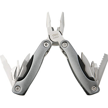 Мультитул Deli YS EDL555101, 12 функций, алюминий, серый. Цена указана без учета НДС 20%