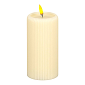 Светодиодная восковая свеча с эффектом мерцания , 7.5*15 см, молочный
